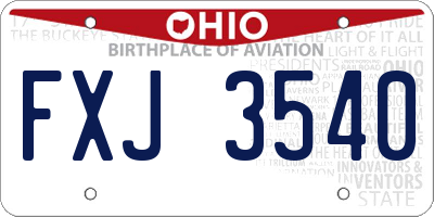 OH license plate FXJ3540