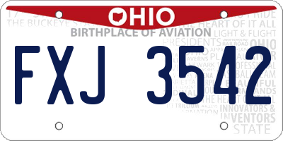 OH license plate FXJ3542