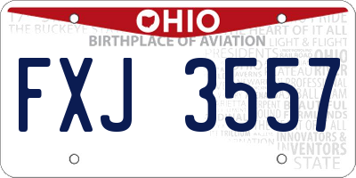 OH license plate FXJ3557