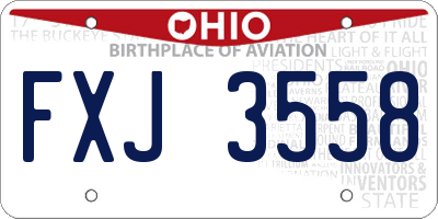 OH license plate FXJ3558