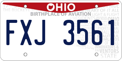 OH license plate FXJ3561