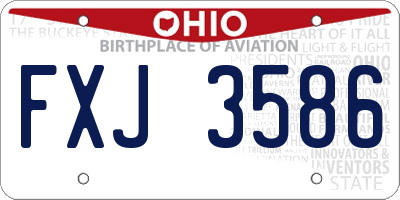 OH license plate FXJ3586