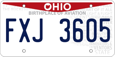 OH license plate FXJ3605