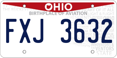 OH license plate FXJ3632