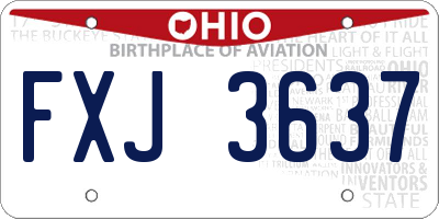 OH license plate FXJ3637