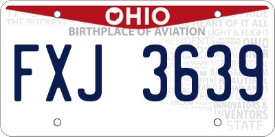 OH license plate FXJ3639