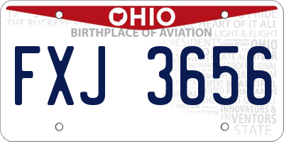 OH license plate FXJ3656