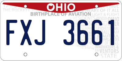 OH license plate FXJ3661