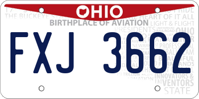OH license plate FXJ3662