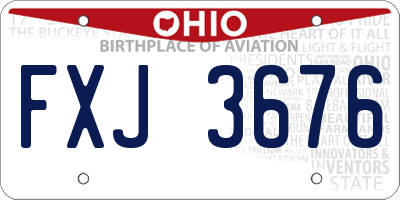 OH license plate FXJ3676