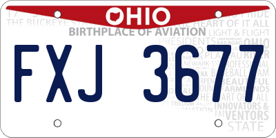 OH license plate FXJ3677