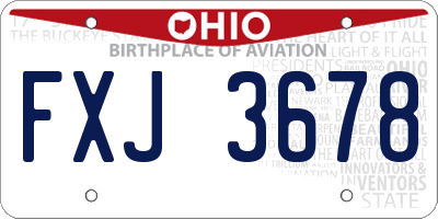 OH license plate FXJ3678