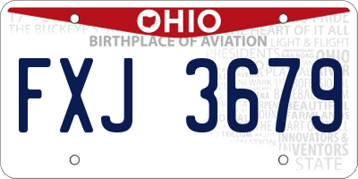 OH license plate FXJ3679