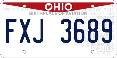 OH license plate FXJ3689