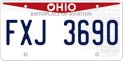 OH license plate FXJ3690