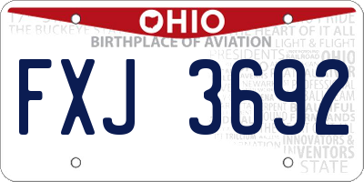 OH license plate FXJ3692