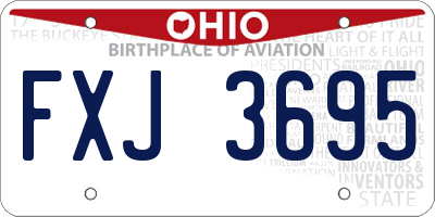 OH license plate FXJ3695