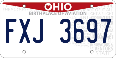 OH license plate FXJ3697