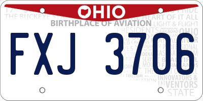 OH license plate FXJ3706