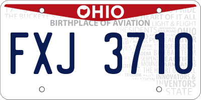 OH license plate FXJ3710