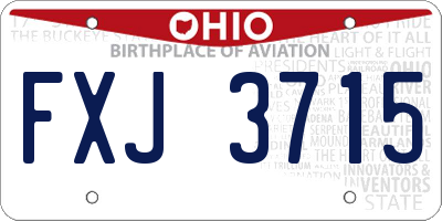 OH license plate FXJ3715