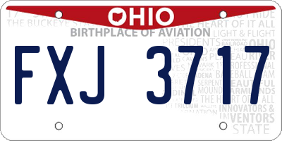 OH license plate FXJ3717