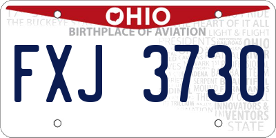 OH license plate FXJ3730