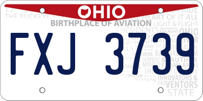 OH license plate FXJ3739