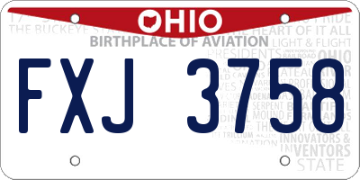 OH license plate FXJ3758