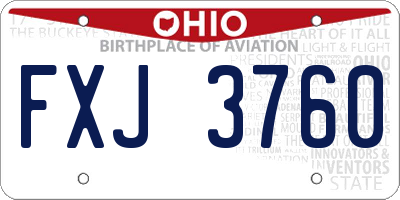 OH license plate FXJ3760