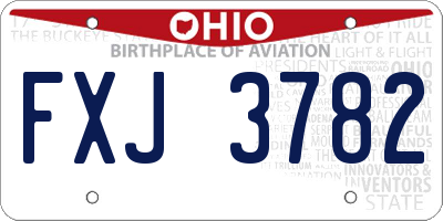 OH license plate FXJ3782