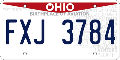 OH license plate FXJ3784