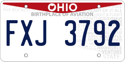 OH license plate FXJ3792