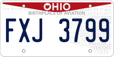 OH license plate FXJ3799