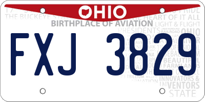 OH license plate FXJ3829