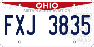 OH license plate FXJ3835