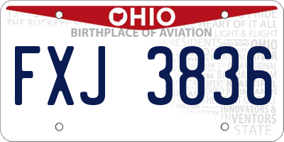 OH license plate FXJ3836