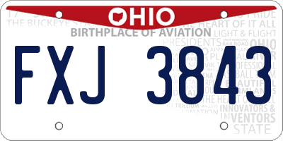 OH license plate FXJ3843