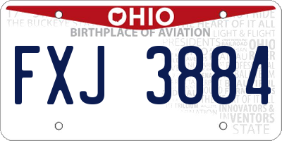OH license plate FXJ3884