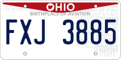 OH license plate FXJ3885