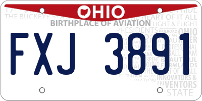 OH license plate FXJ3891