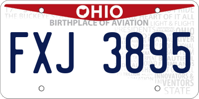 OH license plate FXJ3895