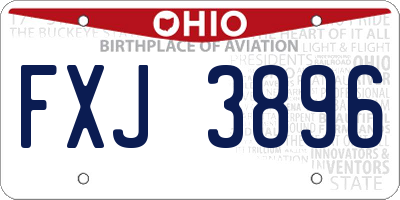 OH license plate FXJ3896