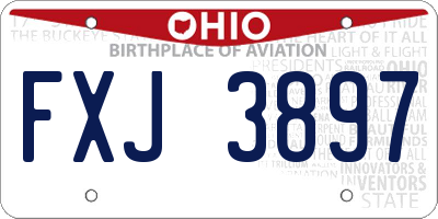 OH license plate FXJ3897