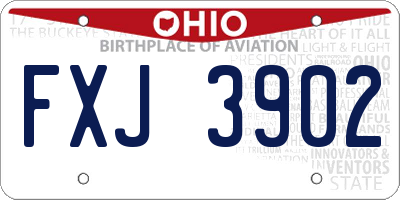 OH license plate FXJ3902