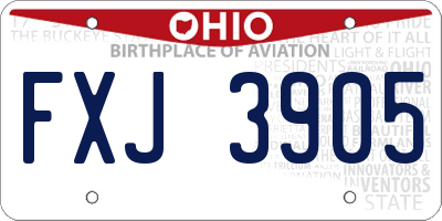 OH license plate FXJ3905
