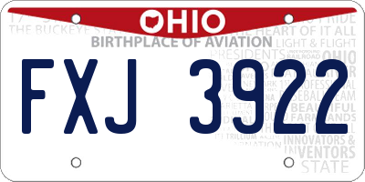 OH license plate FXJ3922