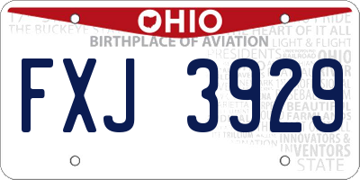 OH license plate FXJ3929