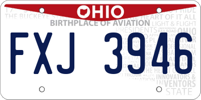 OH license plate FXJ3946