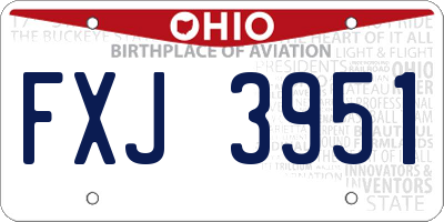 OH license plate FXJ3951